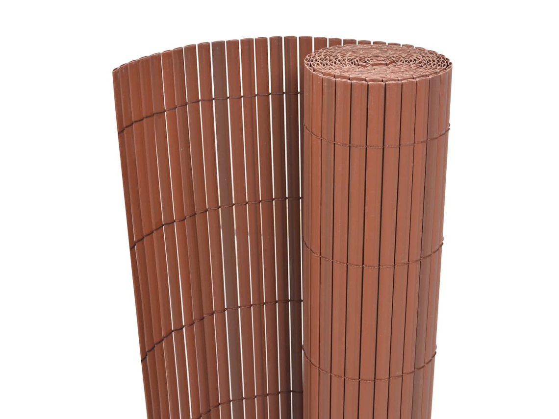 Vidaxl Cerca de Jardim Dupla Face Pvc 90X300 Cm Castanho