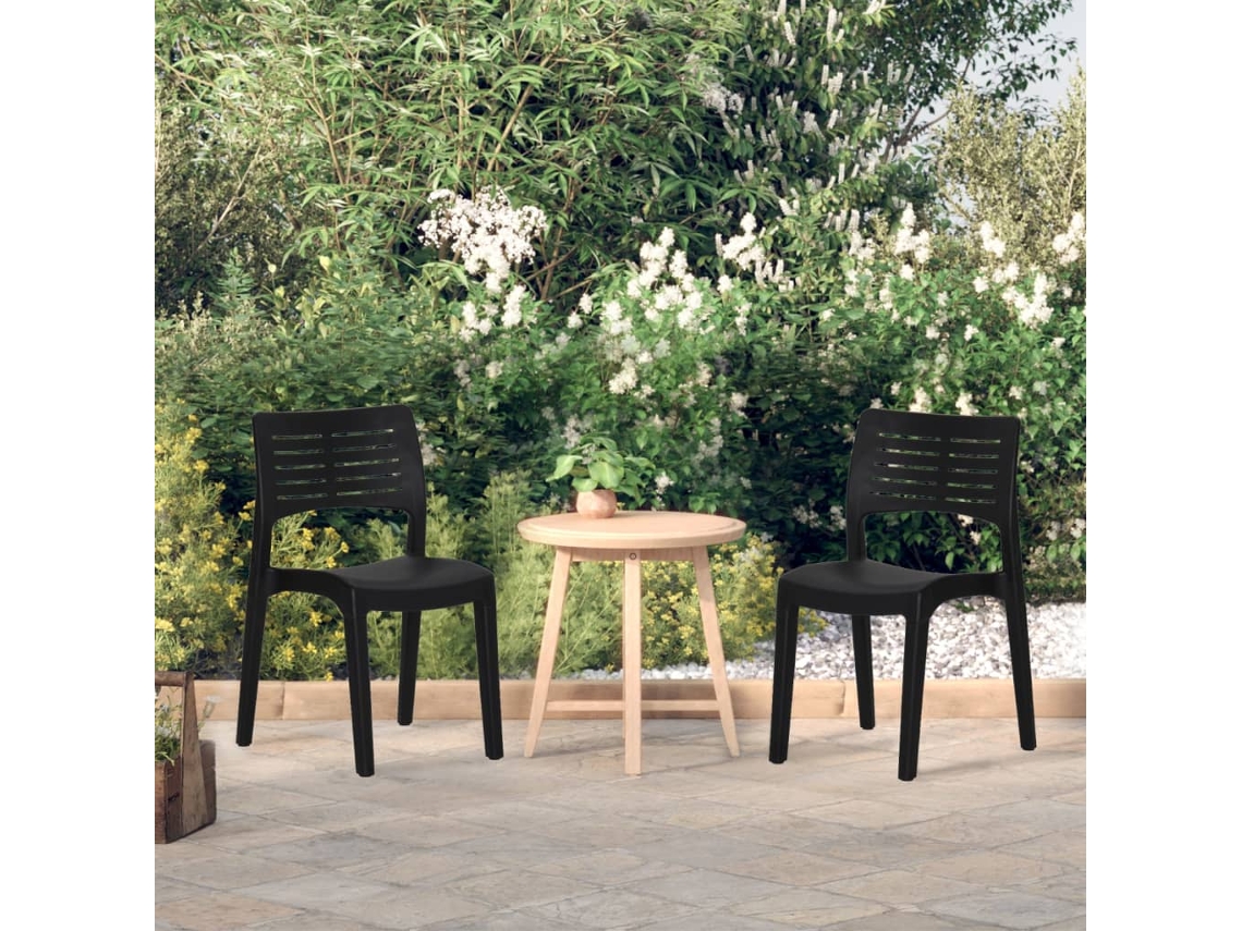 Cadeiras De Jardim 2 Pcs Polipropileno Antracite Dkd Home Decor