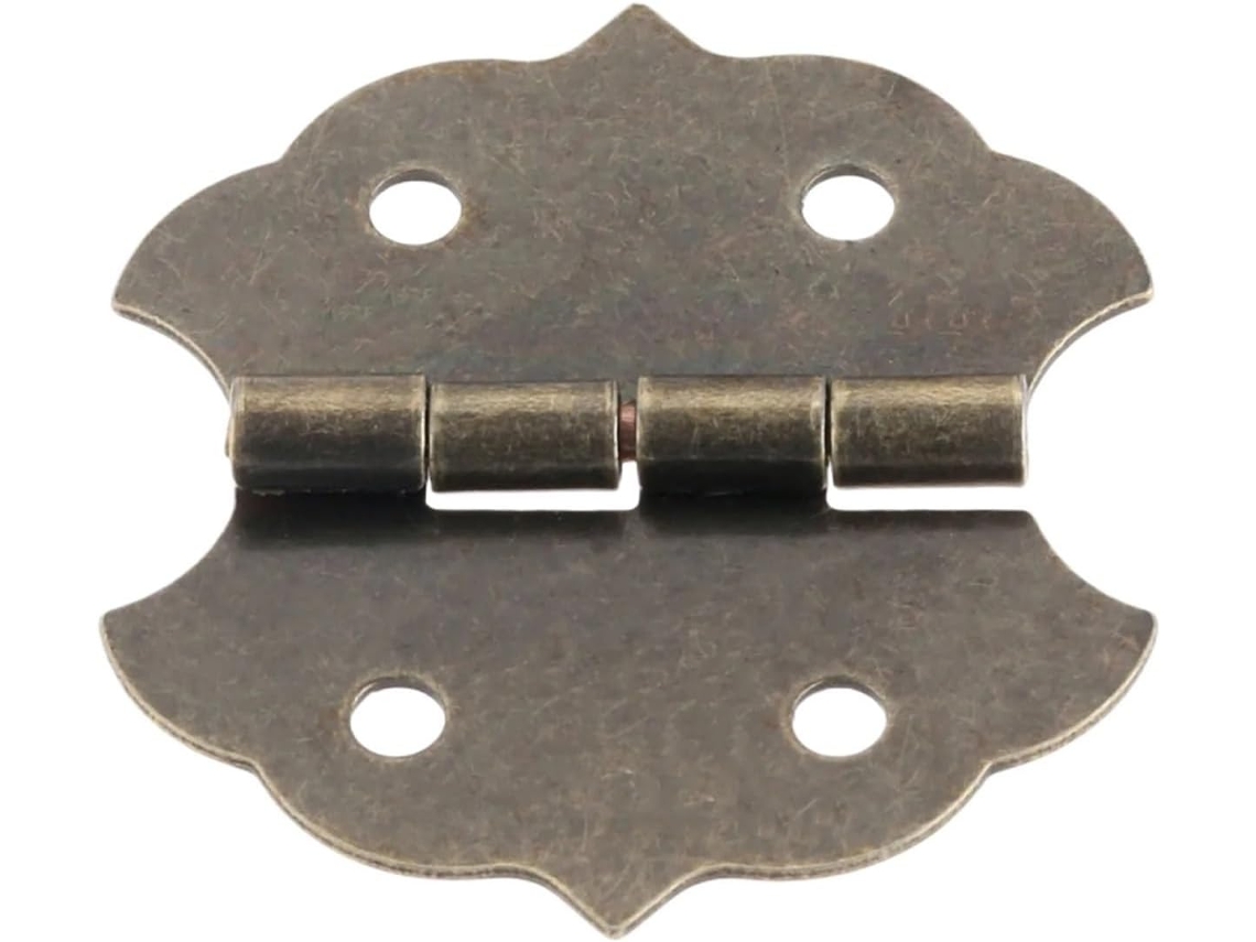 Conjunto De 4 Dobradiças Planas + 16 Parafusos, 29x 31mm, 4 Furos, Para Móveis De Madeira