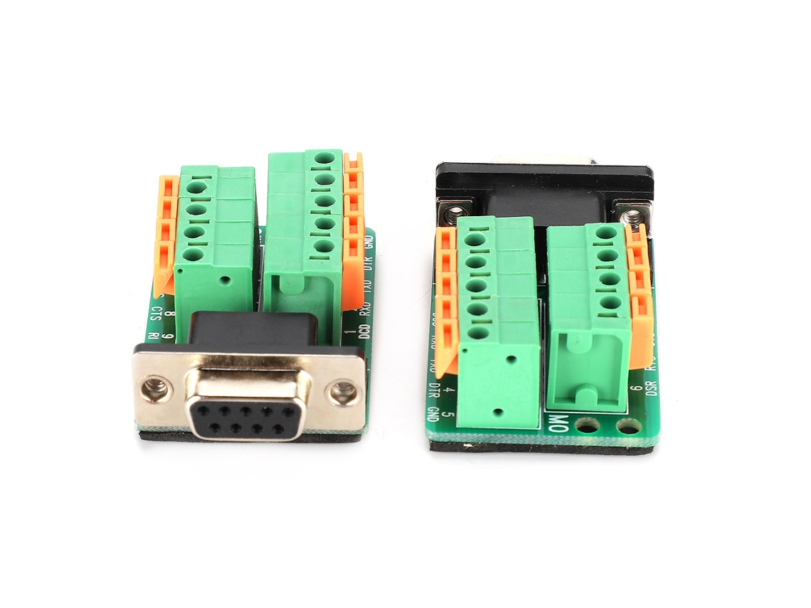 Awts 2 Peças Adaptador de Terminal Fêmea Db9 9pin Placa de Desconexão Conector Rs232 Db9 m0 00