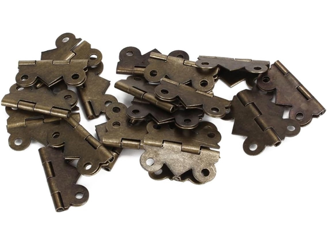 Merryhapy 20 Peças Dobradiças De Ferro Bronze Vintage Para Caixas, 2, 5x2cm, Dobradiças Resistentes Para Armários, Casas
