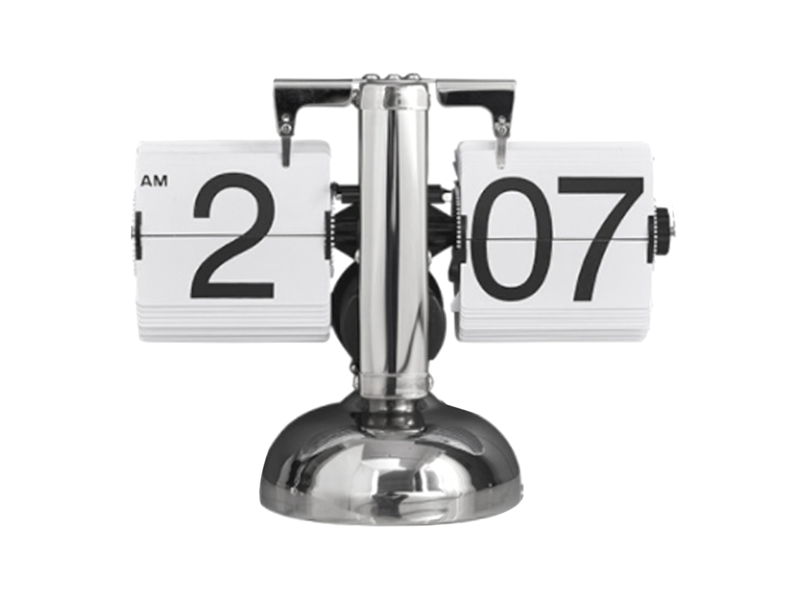 2026 Store Relógio de Mesa Retro Minimalista, Digital, Mecânico, com Base Individual, Branco