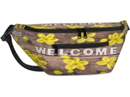Bolsa de Ombro Madeira com Estampa Floral POLÍESTER 38x25x19 cm