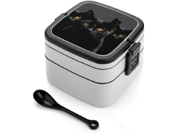 Marmita Bento Lancheira De Camada Dupla Com Colher E Alça, À Prova De Vazamentos, Tudo Em Um, Ideal Para Adultos