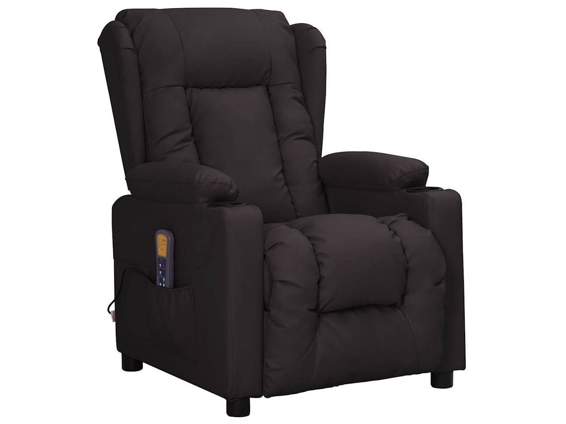 Vidaxl Poltrona De Massagens Couro Artificial Preto
