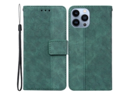 Capa Para Iphone 15 Pro Pele Sintética Verde