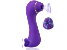 Vibrador De Lamber E Chupar Cabeça Dupla De 10 Modos Para Mulheres (roxo)*
