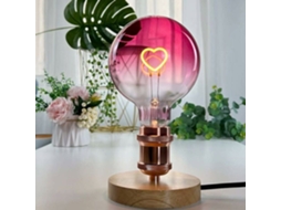 Lâmpada Led Globo Grande Edison G125 Cor Rosa Filamento Coração 2w Regulável Lâmpada Decorativa Especial 220 240v E27_xx Brilvibera