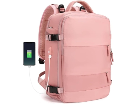 Mochila de viagem feminina com mochila para laptop à prova dágua com bolsa escolar separadora de sapatos
