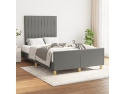 Vidaxl Estrutura De Cama Sem Colchão Cinza Escuro 120x190 Cm Tecido