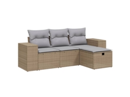 Garden Sofa Set, Garden Sofa Sets Vidaxl Bege Rattan / Vime (n/a)