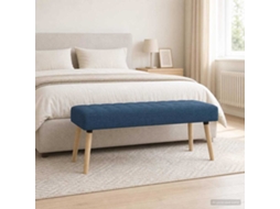 Vidaxl Banco Com Tufting Em Canal Azul 110 X 40 X 46 Cm Tecido