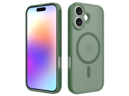 Capa Compatível Com Iphone 17, Capa Líquida Fosca De Poros Finos, Capa Magnética Anti-queda Com Toque Aveludado, Verde Escuro Para Iphone 17.