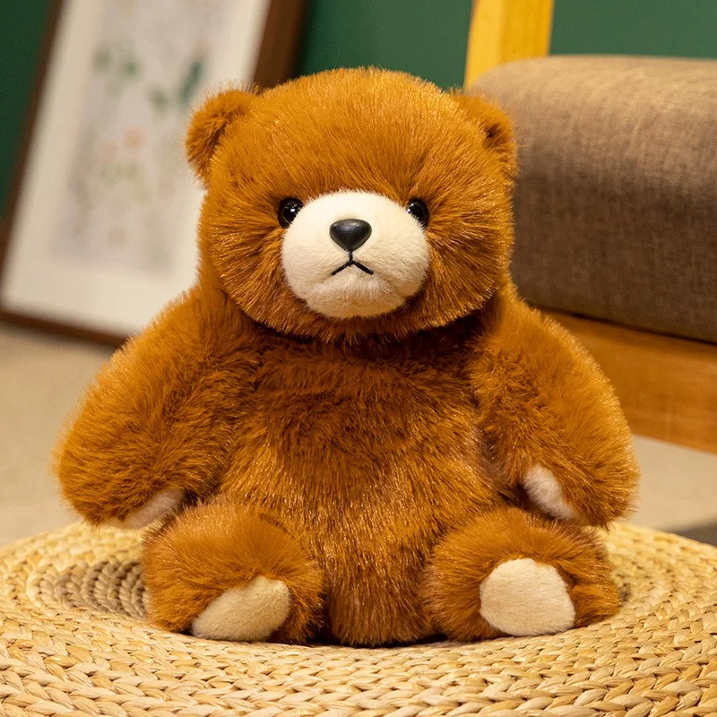 Lindo Urso de Pelúcia Marrom, Almofada de Pelúcia Macia MDUG (marrom 25cm)