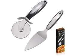 Kit de utensílios para pizza Rebe-Pizza: rolo e pá em aço inoxidável com cabo antiderrapante, lavável na máquina de lavar Louças.
