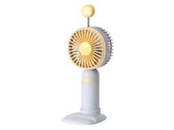 Ventilador de Mão Portátil Recarregável com Base de Suporte Design Cute Azul Claro | S/MARCA