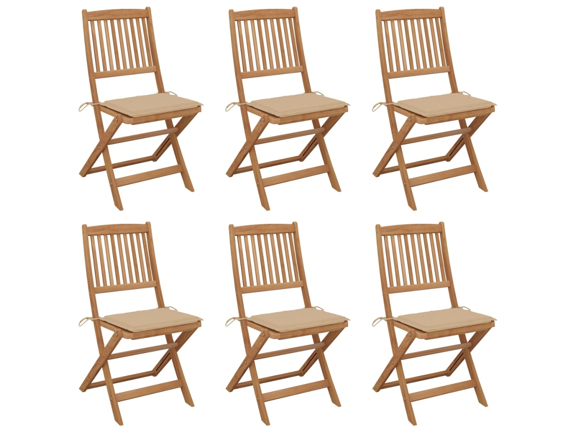 Folding Chair, Folding Chairs Vidaxl Bege Madeira (n/a)