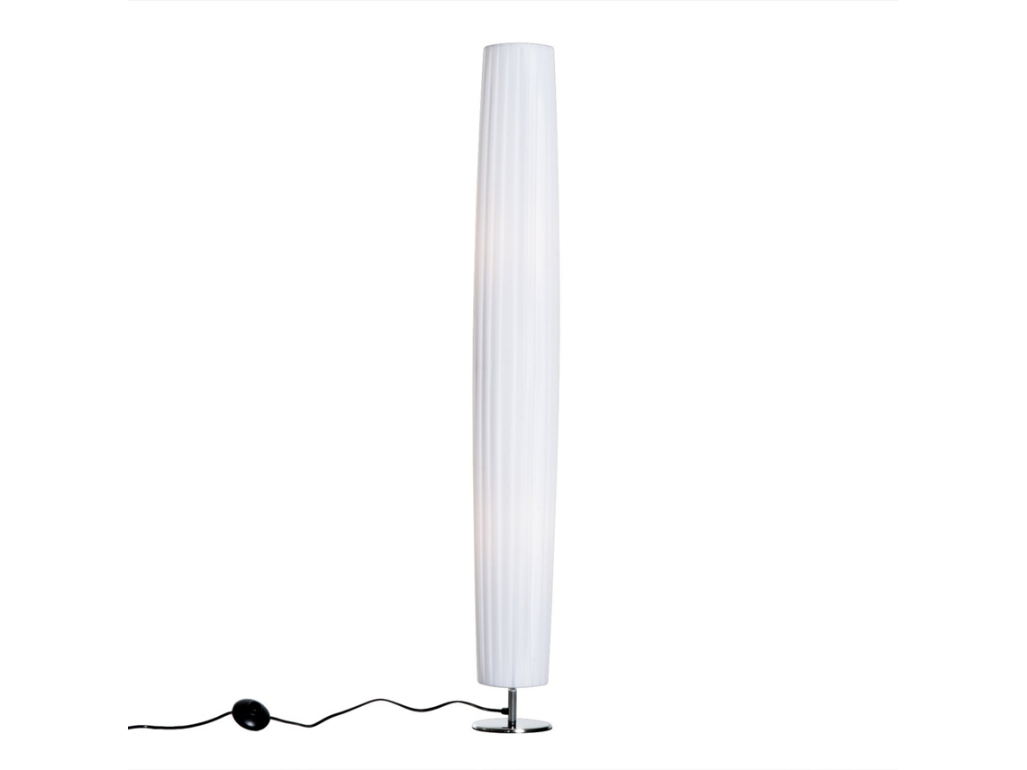 Candeeiro De Pé Moderno Com Interruptor De Pé E Base De Aço Inoxidável Ø15x120 Cm Branco