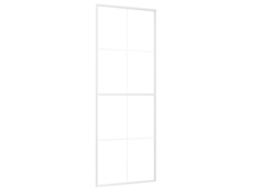 vidaXL Porta deslizante em vidro ESG fosco e alumínio 76x205 cm branco
