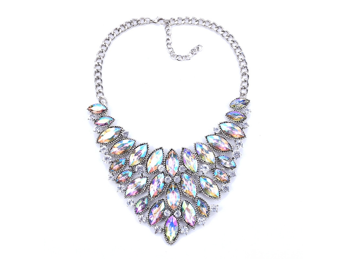 Colar De Clavícula Com Strass E Liga Acessório
