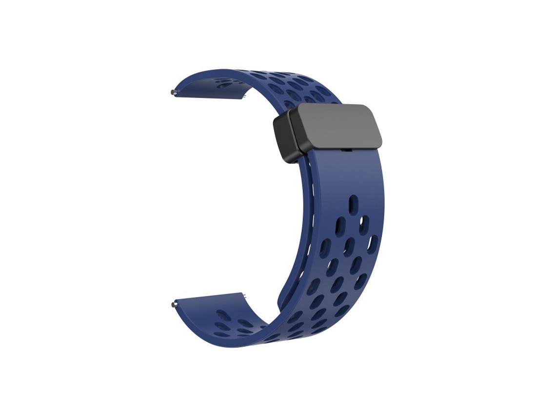 Pulseira magnética de silicone com design perfurado, compatível com Huawei GT5, Samsung Watch 6, Xiaomi S4 e Band 9 Pro.
