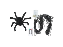 Ats luces de Telaraña de Araña Led Impermeables Con Control Remoto Decoración de Halloween Luz Blanca Cálida