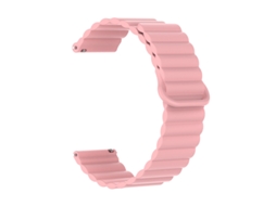 Pulseira de silicone bicolor com data magnética para smartwatches Huawei GT6 GT5 E e Samsung, 20 mm, rosa.