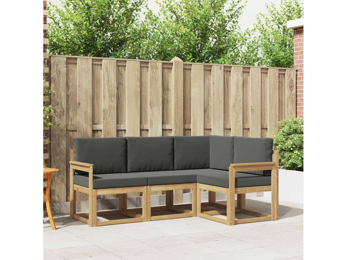 Vidaxl Conjunto De Sofás Para Exterior 4 Pcs Branco E Antracite
