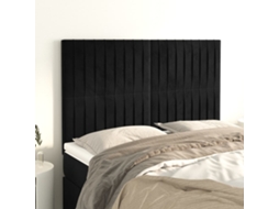Vidaxl Cabeceira Preta 144x5x118/128 Cm Veludo