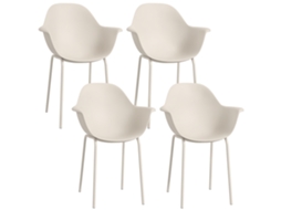 Conjunto De 4 Cadeiras De Jardim, Moderno, 59 Cm X 55 Cm X 84 Cm, Cinza, Envio Rápido