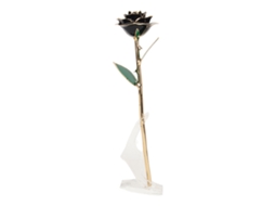 Rosa Dourada Suporte Decoração Casamento Aniversário Preto