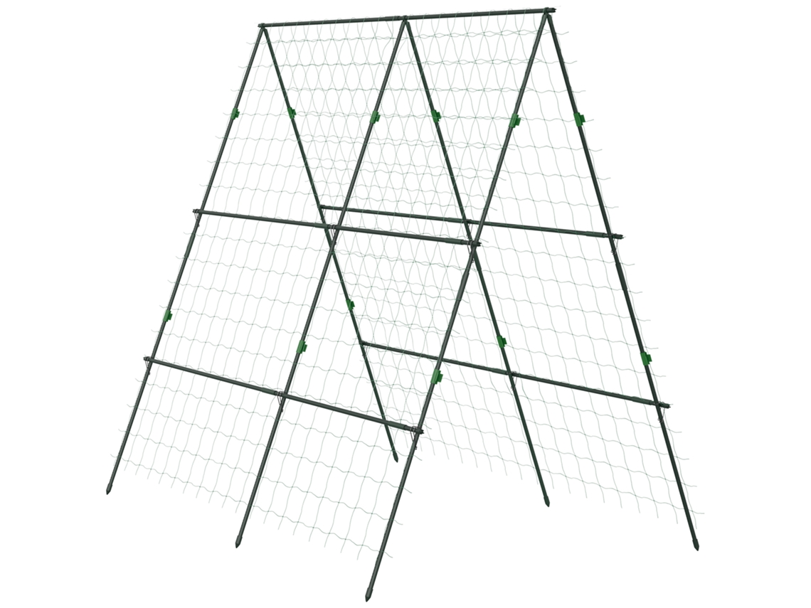 Treliça Com Rede De Proteção Para Plantas, Altura E Largura Ajustáveis, Aço, Verde, 1,8 X 1 X 1,8 M
