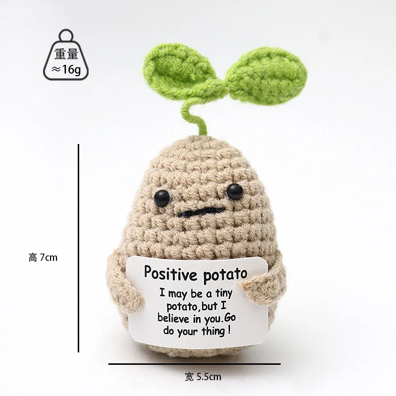 Boneca De Crochê De Batata Para Apoio Emocional, Divertida E Com Energia Positiva.