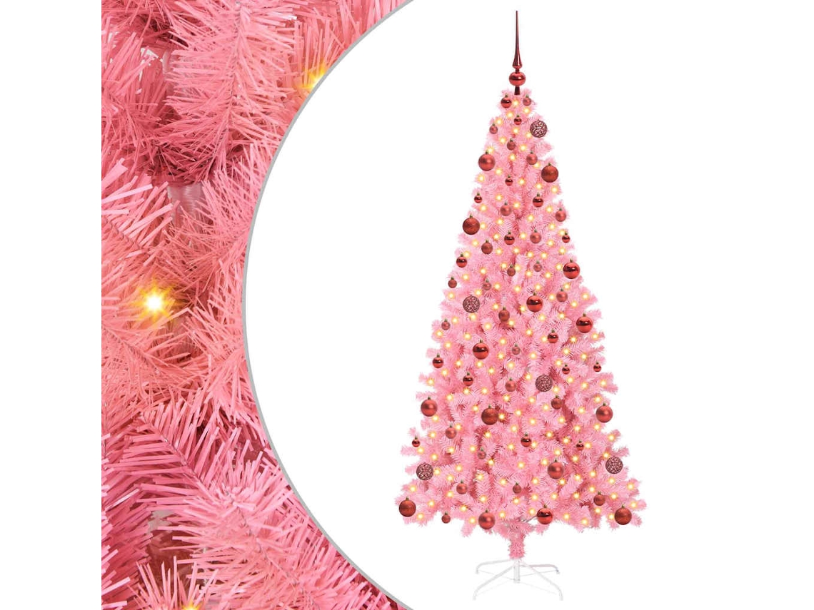 Conjunto 1 Árvore De Natal Vidaxl Rosa Pvc (180 Cm)