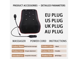 Massageador Elétrico Shiatsu Para Cabeça, Pescoço, Cervical, Tração Corporal, Almofada Para Costas De Carro Com Aquecimento E Vibr Aquaforge