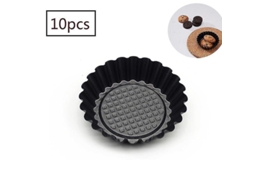 Nova Line 2025 Moldes de Tartelettes Mini 11 Cm Novo Conjunto de 10 Peças de Aço Carbono Antiaderente
