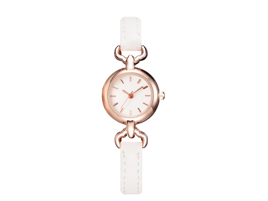 Relógio de Quartzo com Pulseira de Couro Pu Estilo Simples e Fashion para Mulher (branco)