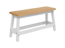 Conjunto 1 Banco De Jantar Vidaxl Branco Madeira De Pinho Maciça (91,5 X 29 X 45,5 Cm)