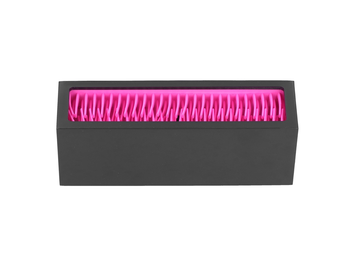 Caixa de Armazenamento de Silicone para Mesa com Suporte para Pincéis e Batons Rosa