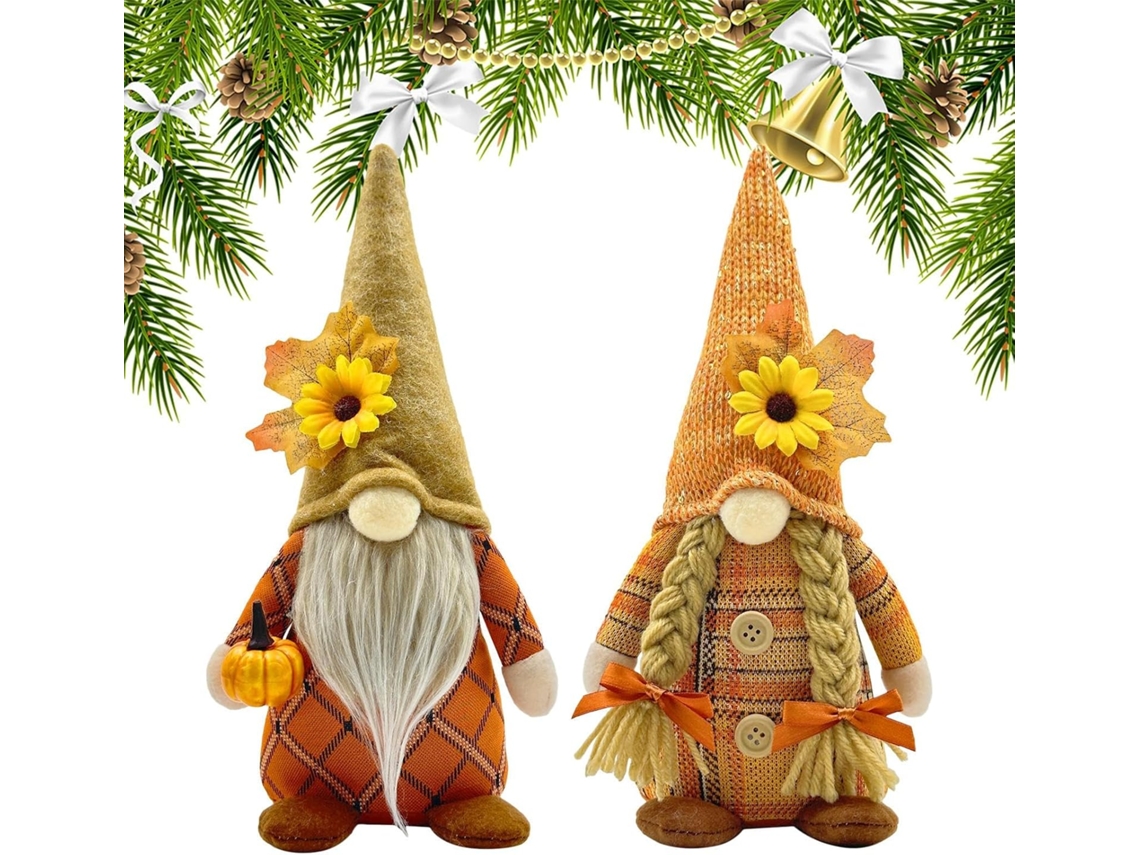 Gnomos Genéricos de Outono, Folhas de Bordo, Gnomo para Festivais, Decorações de Outono Feitas À Mão, Boneco Sem Rosto CHABERLU