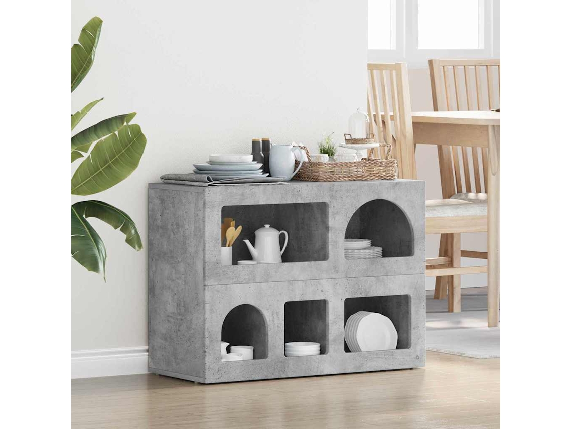 Vidaxl Buffet Elst Cinzento 80,5 X 35 X 59 Cm Madeira Processada