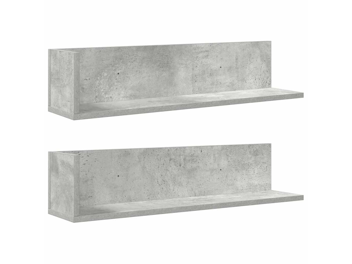 Wall Shelf, Wall Shelves Vidaxl Cinzeto Madeira Processada (75 X 16.5 X 16.5 Cm)