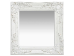 Conjunto 1 Espelho De Parede Vidaxl Branco Madeira (40 X 40 Cm)