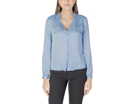 T-shirt De Mulher Morgan De Toi Blouses Cibile Pale Poliéster Azul (34)