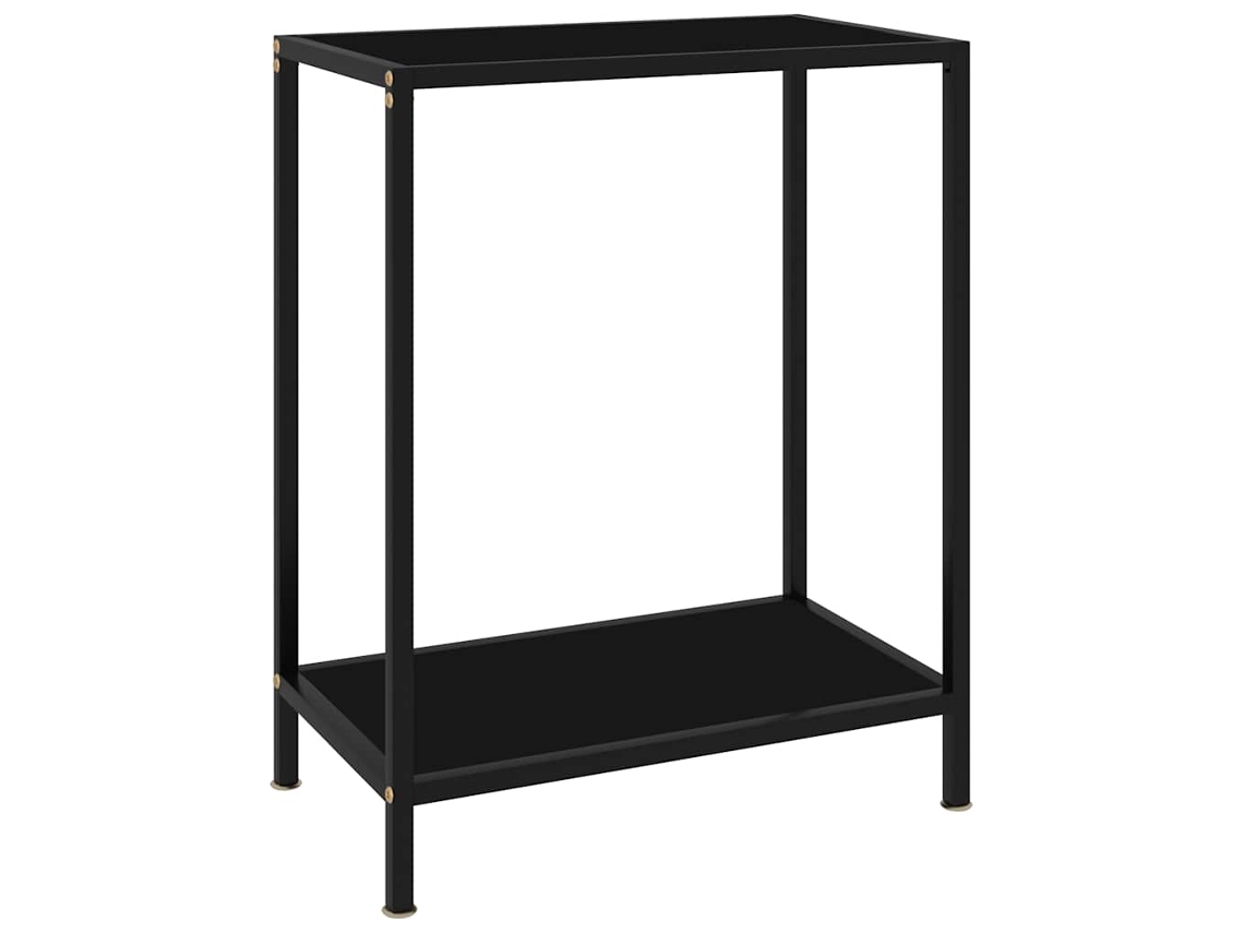 Vidaxl Mesa Consola 60x35x75 Cm Vidro Temperado Preto