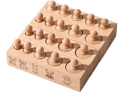 Jogo De Tabuleiro Infantil Com Cilindros Sensoriais Madeira Para