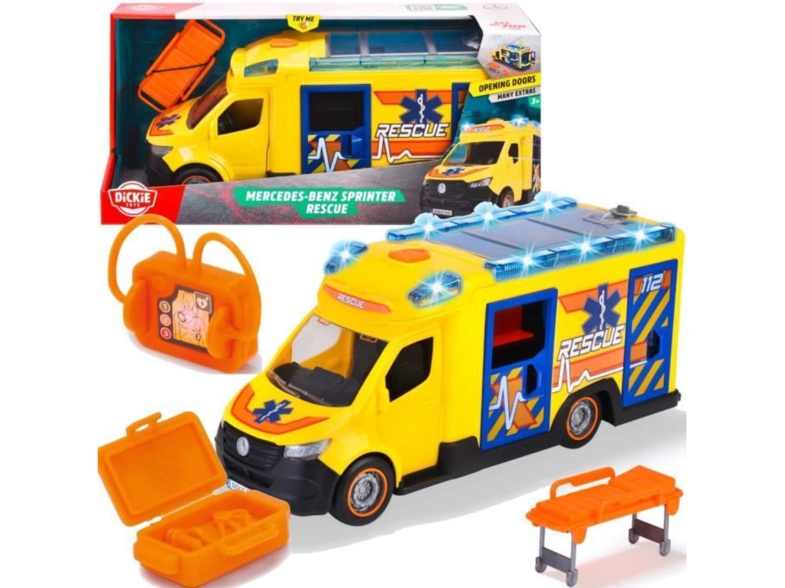 Veículo De Socorro Ambulância Interativa Acessórios Som E Luz Dickie Toys
