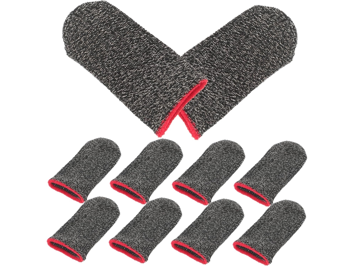 Lurrose Conjunto De 10-protetores Dedos Para Jogos, Capas Antiderrapantes Para Dedos, Protetores De Fibra Para Telas