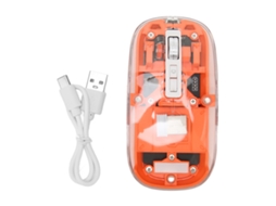 Rato Sem Fio Bluetooth Transparente Bt5.1 2.4g Modo Dual Clique Silencioso Luzes Respiratórias Coloridas Para Laptop Computador