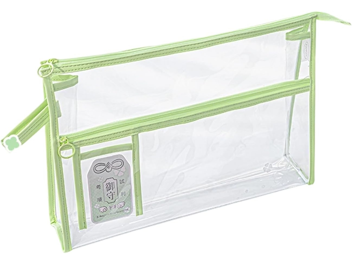 Estojo Impermeável para Lápis, Feito de Pvc Transparente, com 2 Compartimentos Espaçosos e Fechamento em Zíper. SFUSHOS